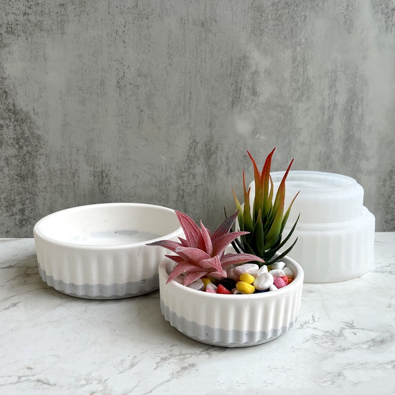 Stripe Flowerpot Silicone Mold - Echeveria Succulent recensione e prezzo
