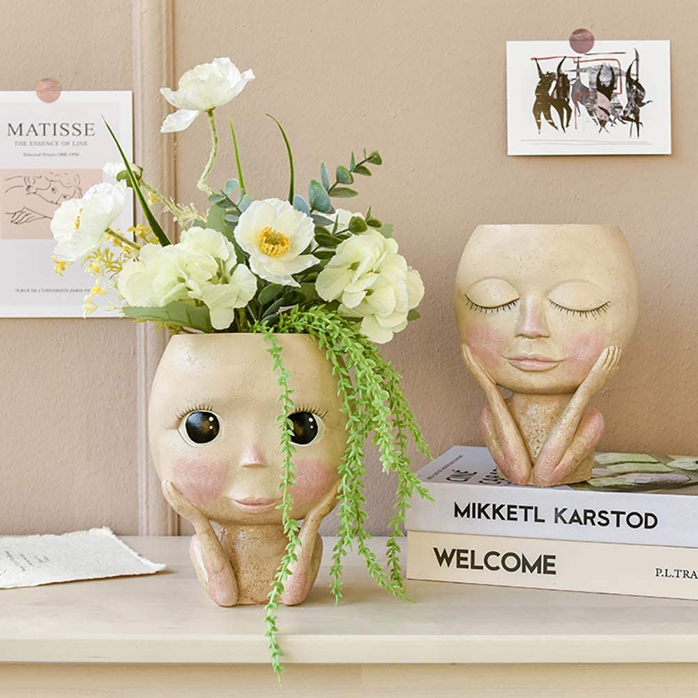 Girls Face Head Flower Planter - Echeveria Succulent recensione e prezzo
